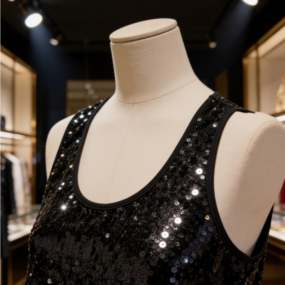 Lane Bryant Sequin Tank Top Black Size 18-20 - Picture 2 of 5
